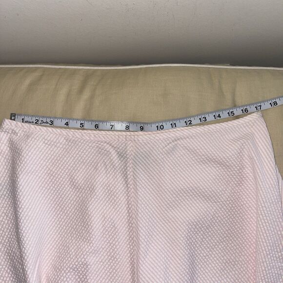 Vintage Ralph Lauren Size 12 Pink Seersucker flare flowing Skirt - Picture 5 of 11